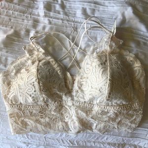 PINK white bralette with gold detailing